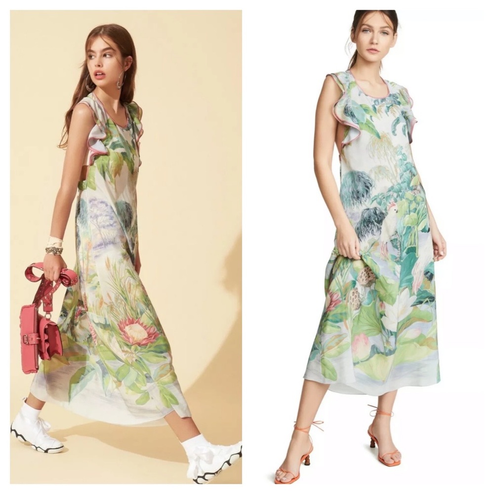 Red Valentino maxi silk dress new$1195 ❤️
